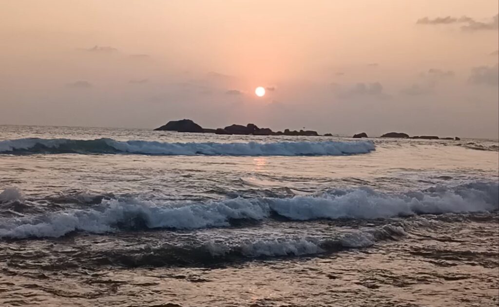Sunset at Hikkaduwa Beach, Sri Lanka